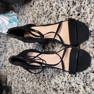 Torrid Black Suede Strappy Heels